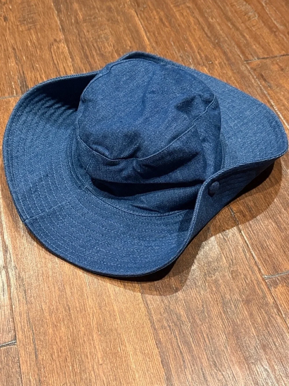🩷HANDMADE BOUTIQUE HAT🩷 Denim Blue Bucket Hat with White Logo